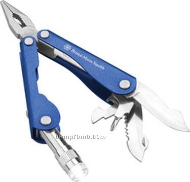 Blue Flashlight Tool Kit W/ Utility Knife & White LED