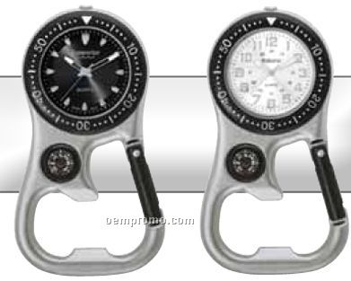 Watch Creations/ Unisex Carabiner Watch W/ Black/ Silver/ Blue Dial