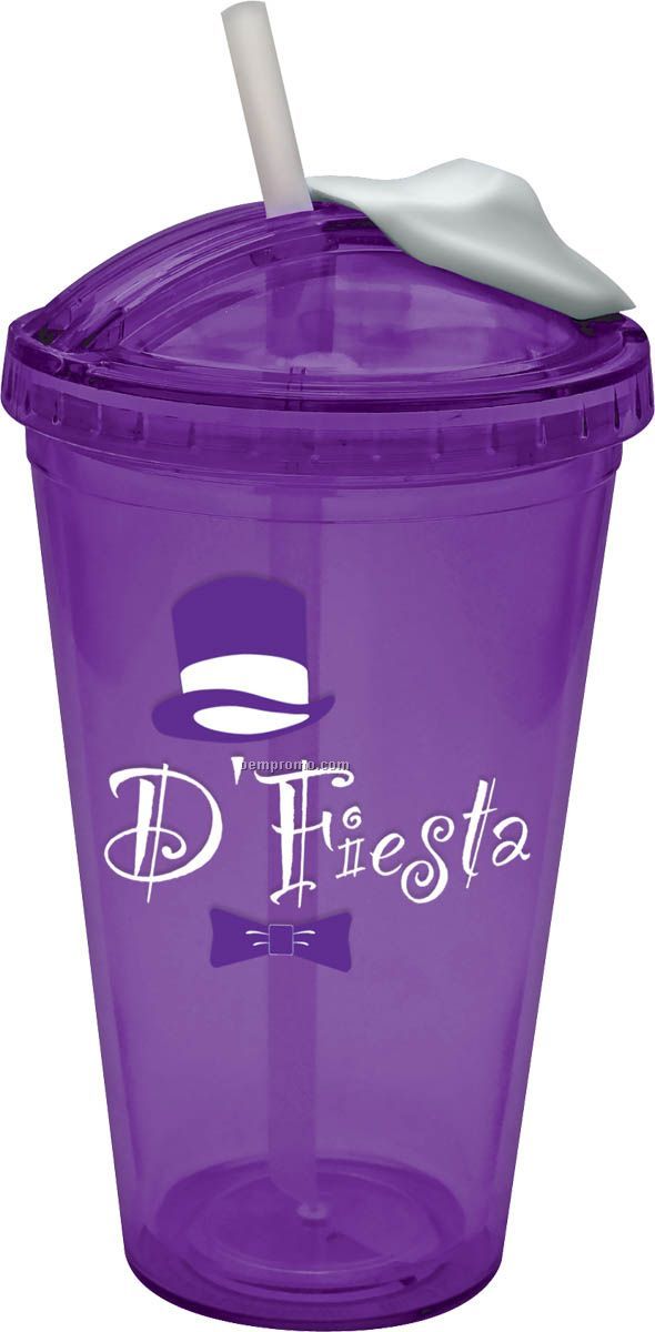 18 Oz. Purple Bpa Free Acrylic Slide Lid Carnival Cup