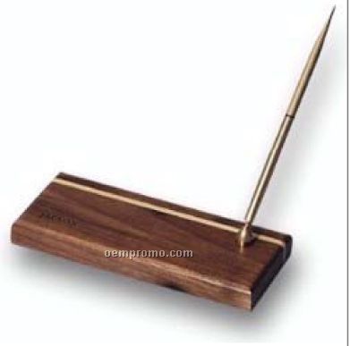 Wood Pen Stand With Pen