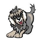Animals Stock Temporary Tattoo - Gray Dog (2"X2")