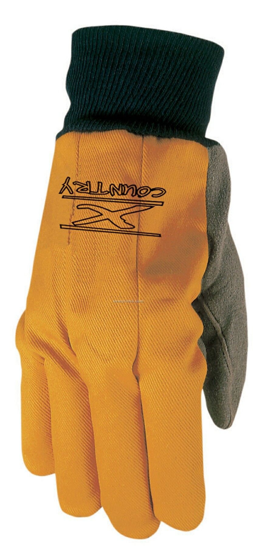 Split Leather Palm Glove With Yellow Fabric Back