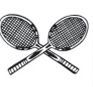 Stock Tennis Rackets Mascot Chenille Patch
