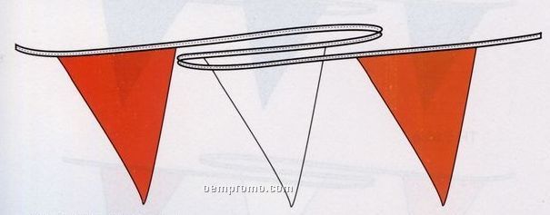 30' Giant Plastic-cloth Pennant Strings (Solid Or Assorted Color Panels)