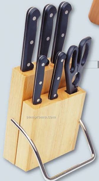 7 Piece Lagos Knife Block Set W/ Triple Riveted Phenolic Handle