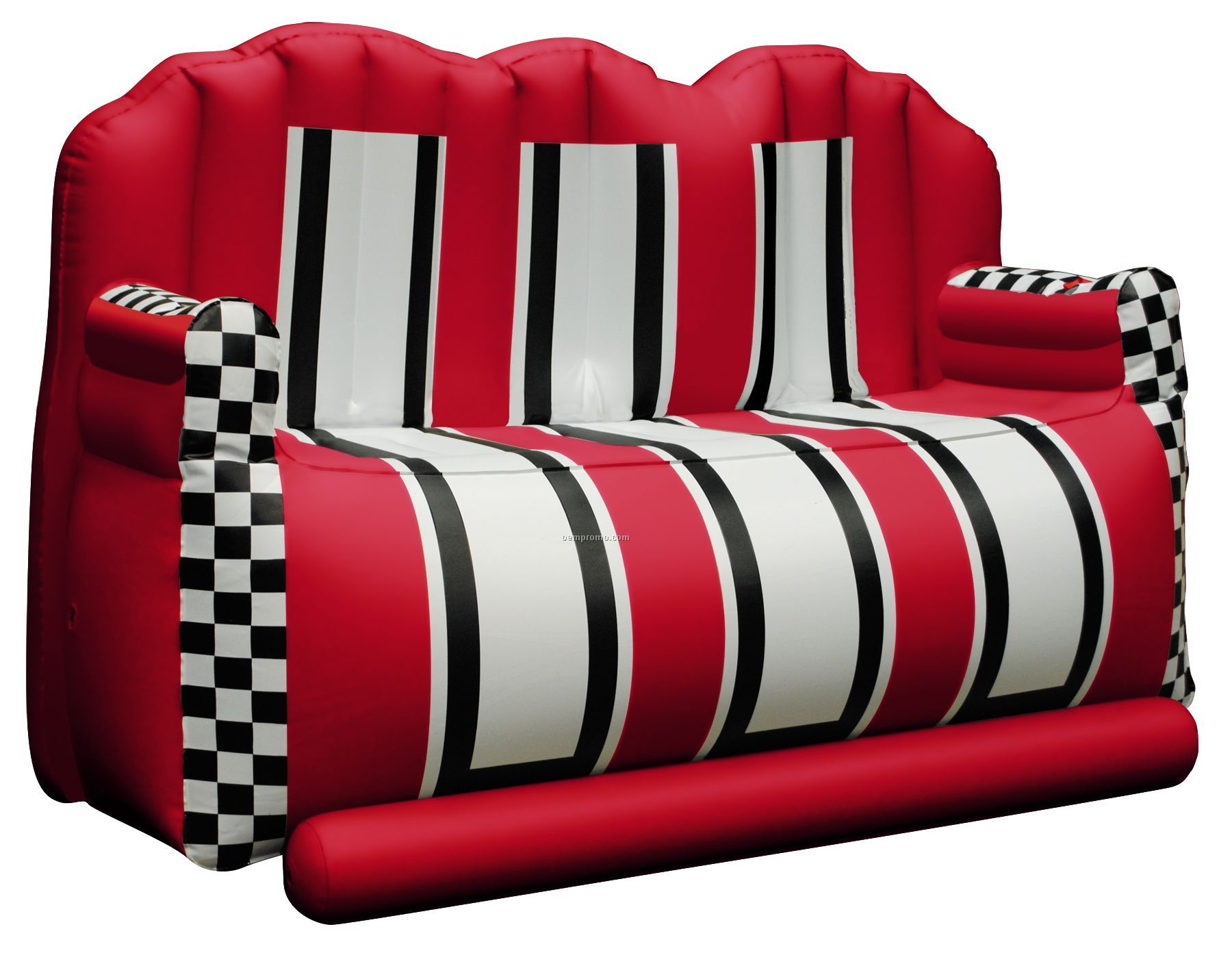 Inflate-a-seat "Couch": Red/White/Black With Checkered Arms