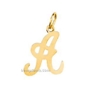 Ladies' 14ky 11mm Initial A Pendant