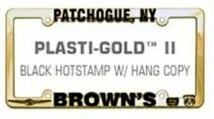 Plasti-gold II Metallic Frame W/ Raised Letters On Frame (Hot Stamped)