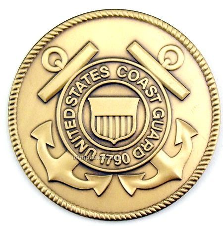 1-1/2" Military Seal/ Coin (Us Coast Guard) Brass
