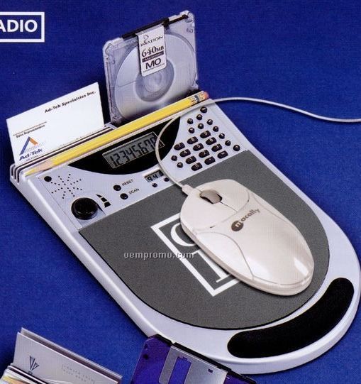 FM Scan Radio Mouse Pad And Calculator