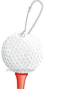 Golf Ball And Tee Zipper Pull