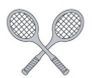 Stock Crossed Tennis Rackets Mascot Chenille Patch