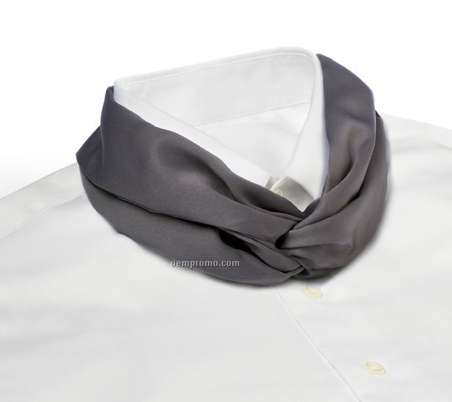 Wolfmark Solid Series Polyester Satin Velcro Band Knot Scarf - Dark Gray
