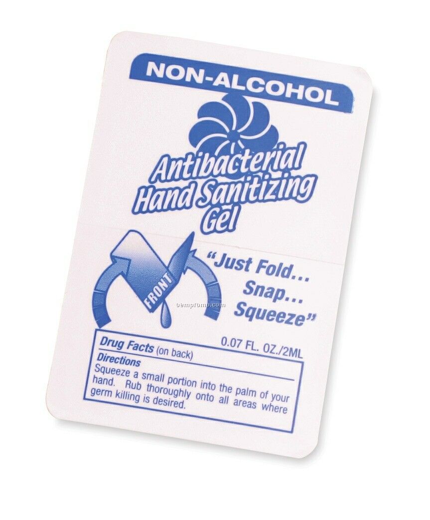 0.07 Oz. Non Alcohol Antibacterial Gel Snap Packet (Stock Imprint)