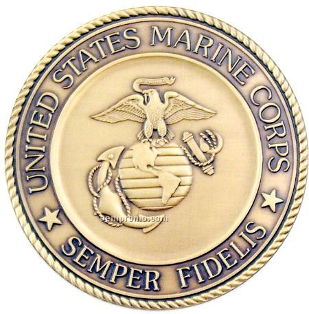 1-1/2" Military Seal/ Coin (Us Marine Corps) Brass