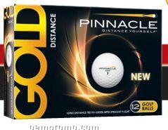 Pinnacle Gold Distance Golf Ball W/ Long Distance Tee To Green - 12 Pack
