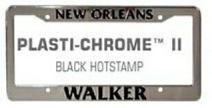 Plasti-chrome II Metallic Frame W/ Raised Letters On Frame (Hot Stamped)