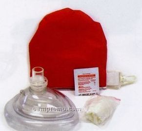 Pocket Mask With O2 Inlet In Red Pouch