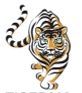 Stock Full Body Tiger Mascot Chenille Patch