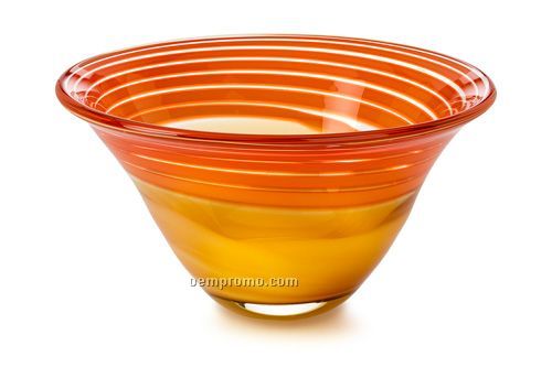 Waterford 146449 Evolution Red & Amber 8" Swirl Bowl