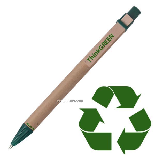 Eco Friendly Recycled Paper Pen (Green)