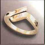 Ladies' 14k Gold Wrap Around Ring W/ 1 Stone And Side Imprint