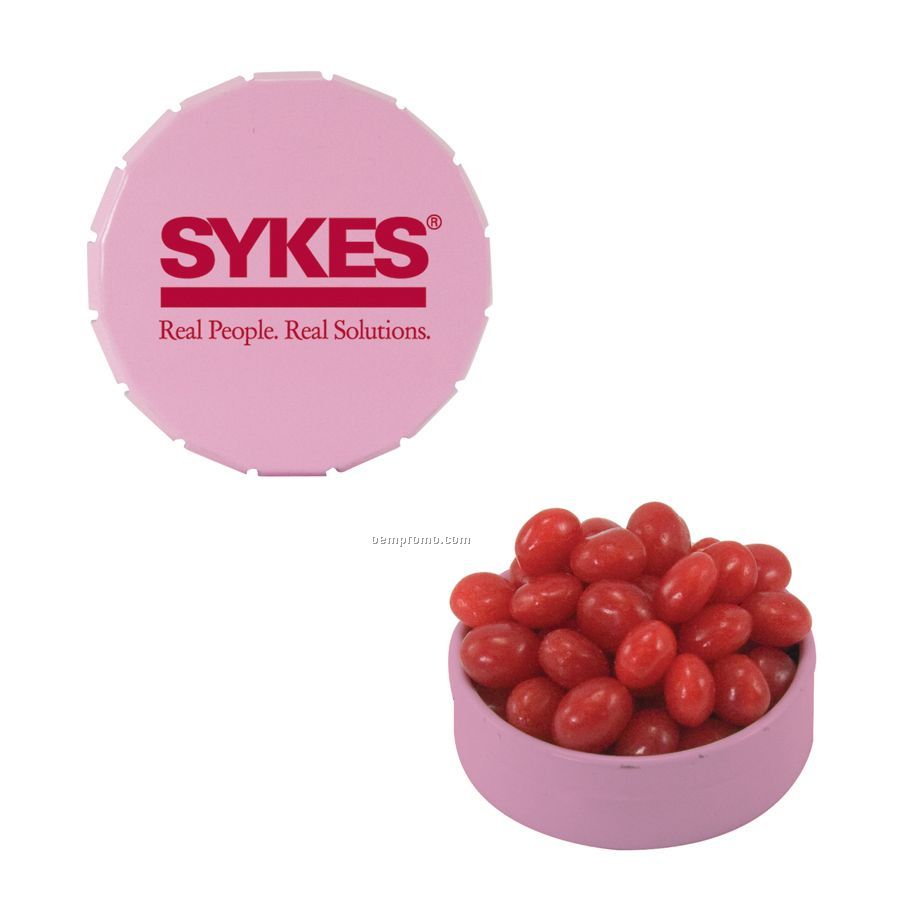Small Pink Snap-top Mint Tin Filled With Cinnamon Red Hots