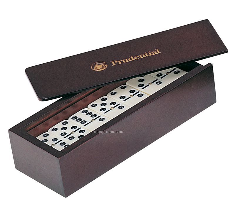 28-piece Domino Game Set In Rosewood Box