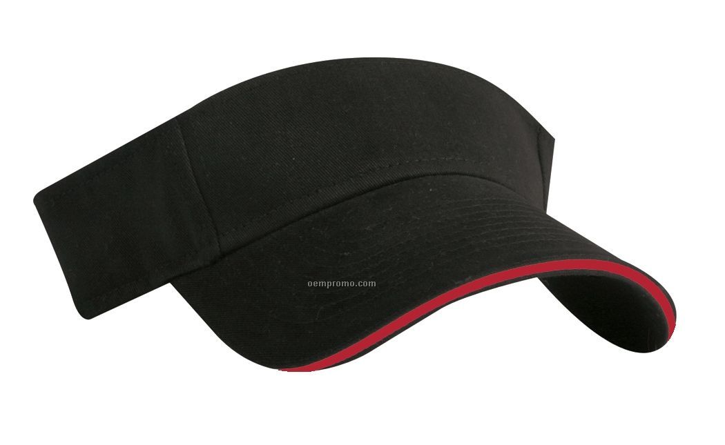 Brushed Cotton Twill Sandwich Visor (Domestic 5 Day Delivery)