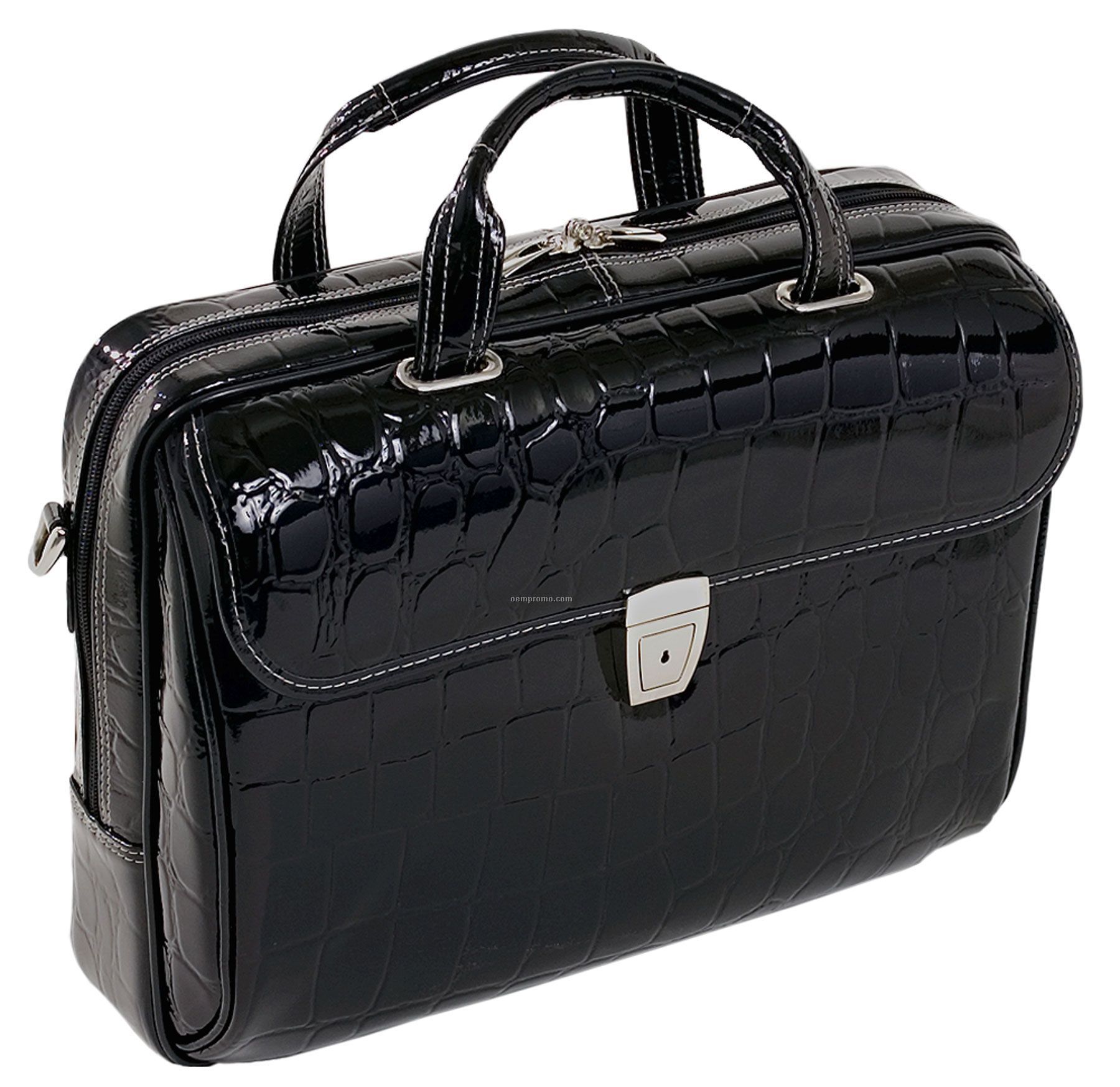 Servano Leather Ladies' Netbook Laptop Case - Black