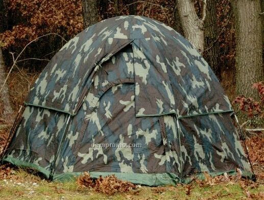 Woodland Camouflage 3-man Hexagon Dome Tent
