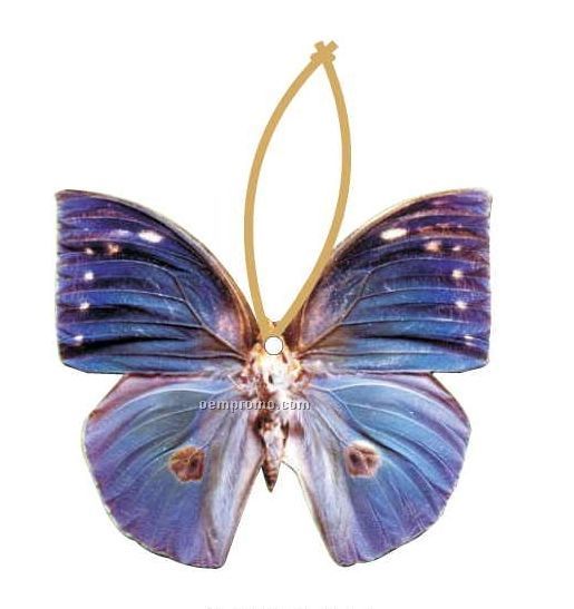 Blue Butterfly Executive Ornament W/ Mirrored Back (12 Square Inch)