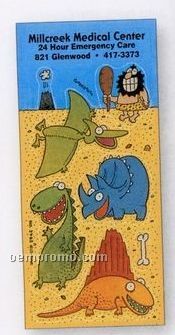 Charlie Cartoon Sticker Sheet W/ Caveman & Dinosaurs