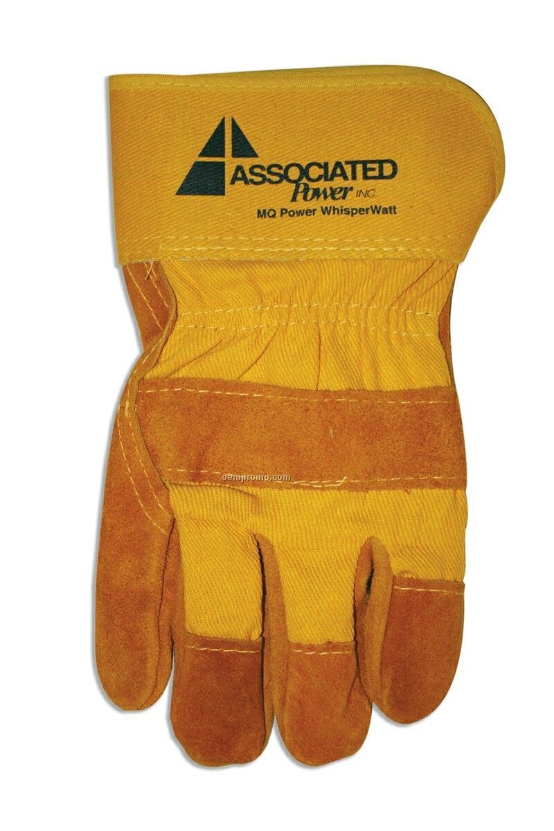 Gold Leather Glove With Gold Leather Back Grain