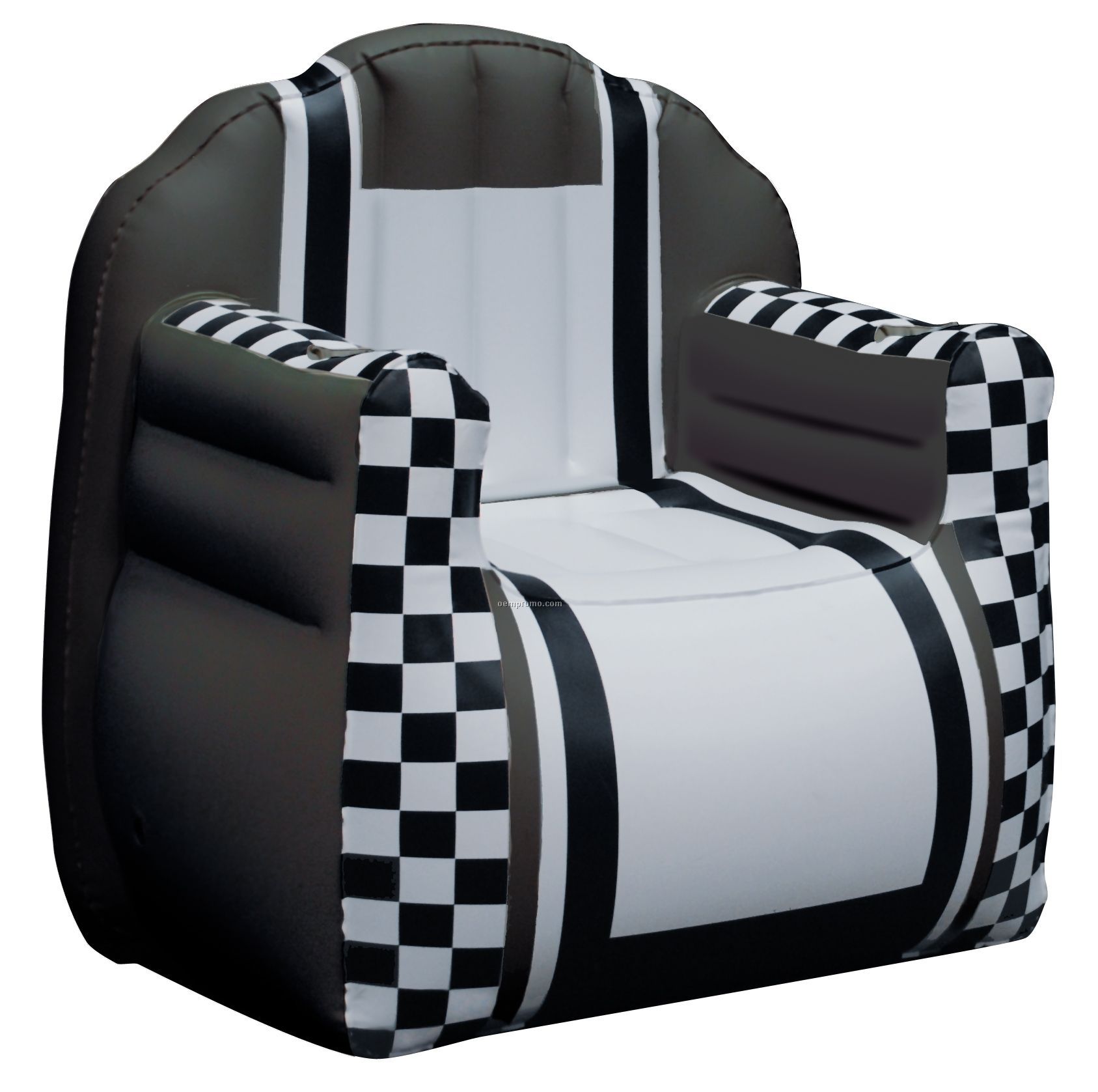 Inflate-a-seat "Chair": Black/White/Black With Checkered Arms