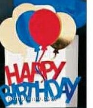 4"X2"X3-1/2" Happy Birthday Balloons 3-d Design Gift Baskets