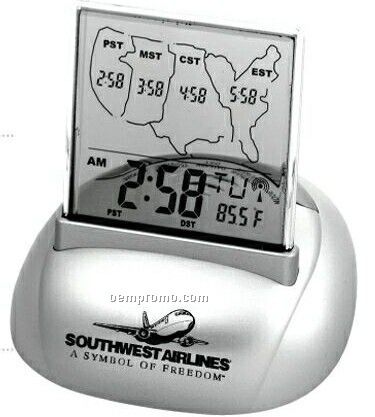 Atomic Alarm Clock W/ Calendar & Thermometer