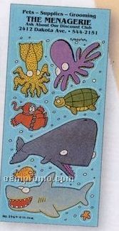 Charlie Cartoon Sticker Sheet W/ Ocean Animals & Diver