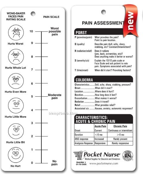 Pain Assessment Ruler - (4 Colors Front & Back)