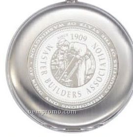 Pedre Medallion High Polish Silver Finish Pocket Watch