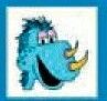 Animals Stock Temporary Tattoo - Blue Cartoon Dinosaur Head (2"X2")