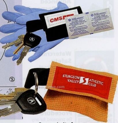 Cpr Barrier Key Ring W/ Non-latex Gloves
