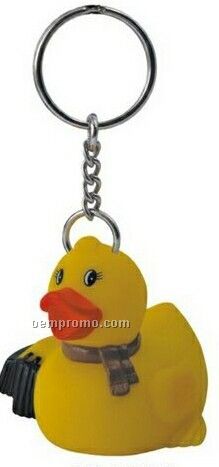 Rubber Achievement Duck Keychain