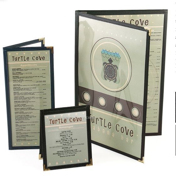Vinyl Sewn Menu Cover - Eight View/Book Style (5 1/2
