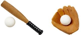 3drasers 3 Dimensional Multi Piece Eraser - Baseball Theme (2 Pack)