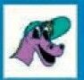 Animals Stock Temporary Tattoo - Purple Cartoon Dinosaur Head (2"X2")