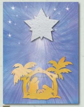 "O Holy Night" Holiday Greeting Card With Star Ornament