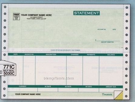 8 1/2"X7" Classic Statement - Bpi Accounting Compatible (1 Part)