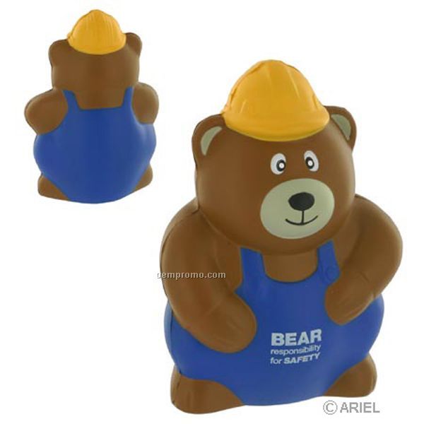 Construction Worker Bear Squeeze Toy