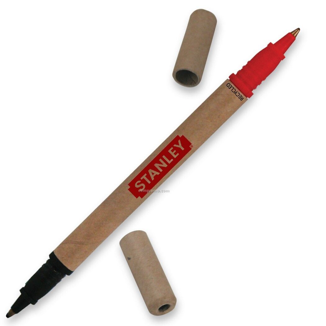 Red / Black Recycle 2 In 1 Paper Pen